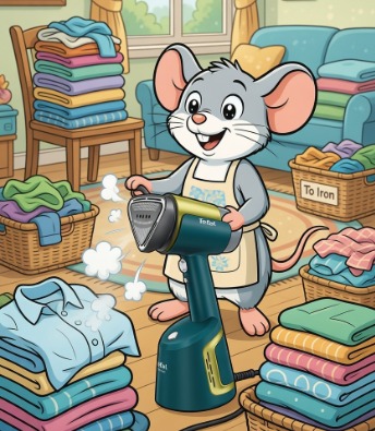 kleding stomen met een hand kledingstomer