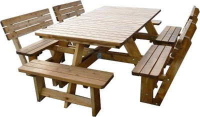 Picknicktafel met banken, hout, MaximaVida Picknicktafel met banken, hout, MaximaVida