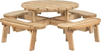 Picknicktafel rond TuinDeco Picknicktafel rond TuinDeco