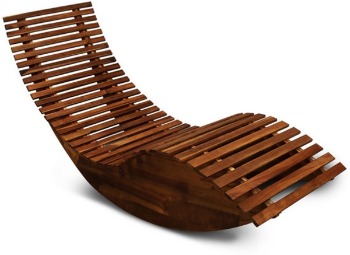Schommelstoel / ligbed hout Deuba