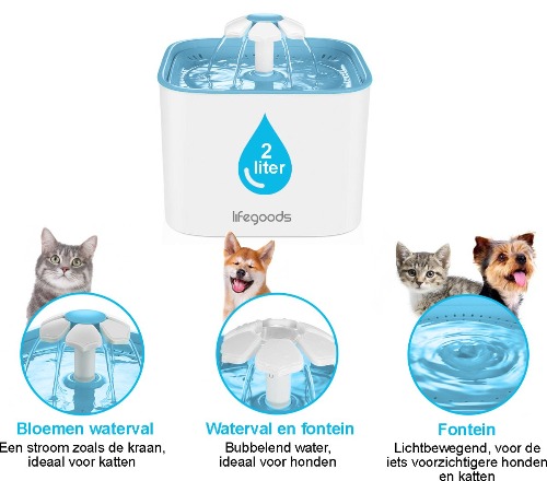 Lifegoods drinkfontein katten en honden Lifegoods drinkfontein katten en honden