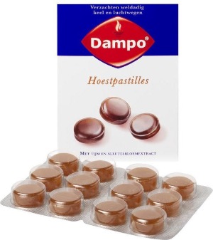 Dampo hoestpastilles tegen keelpijn