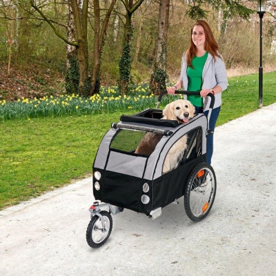 Flamingo honden fietskar als wandelkar