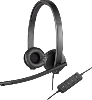 Logitech PC headset on ear usb met microfoon