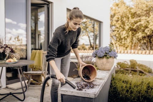 Karcher bouwstofzuiger buiten gebruiken