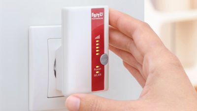 AVM Fritz! WiFi repeater voor stopcontact (geen powerline) AVM Fritz! WiFi repeater voor stopcontact (geen powerline)