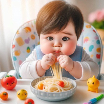 Baby in een verstelbare kinderstoel (meegroeistoel)