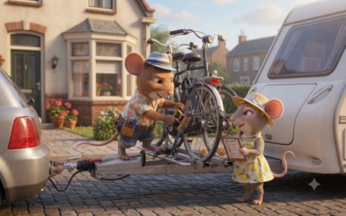 Goede fietsendrager voor op de caravan dissel (disseldrager)