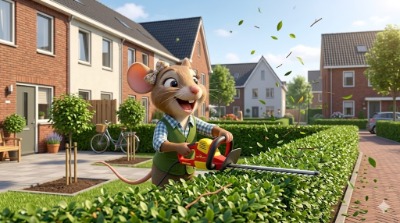 elektrisch snoeien met een heggenschaar