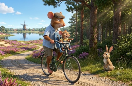 Fietszitje voorop de fiets