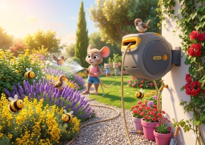 Hozelock muurhaspel om de tuin water te geven