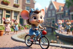 Meisje fietst op een meisjesfiets