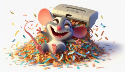 Papoer versnipperen met een papierversnipperaar