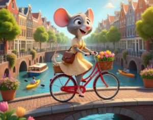 Fietsen op een stadsfiets