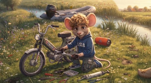 Valentijn Muis (AI gegenereerde karikatuur cartoon)